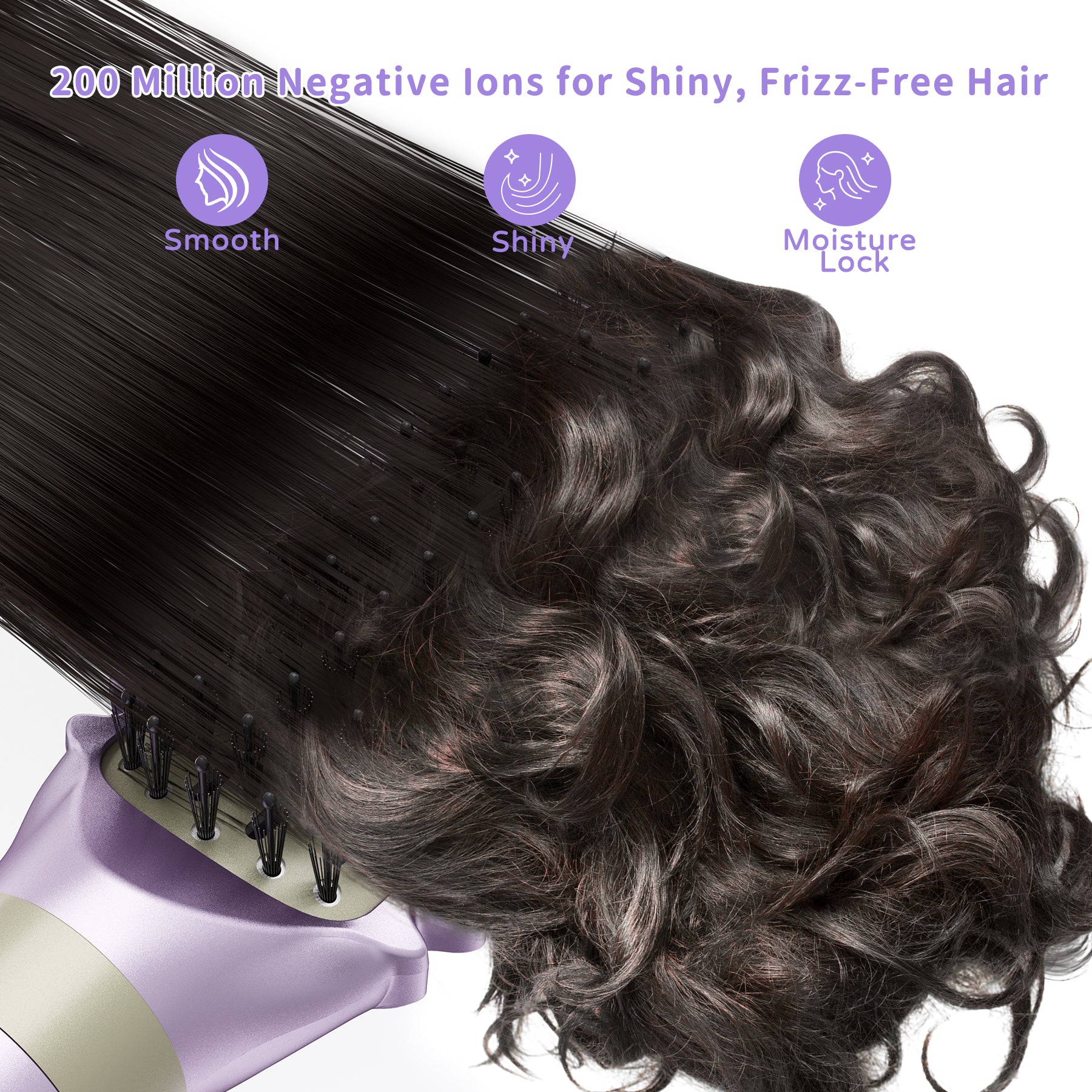 Hair Dryer Brush 8-in-1 Dual Voltage Hot Air Styler