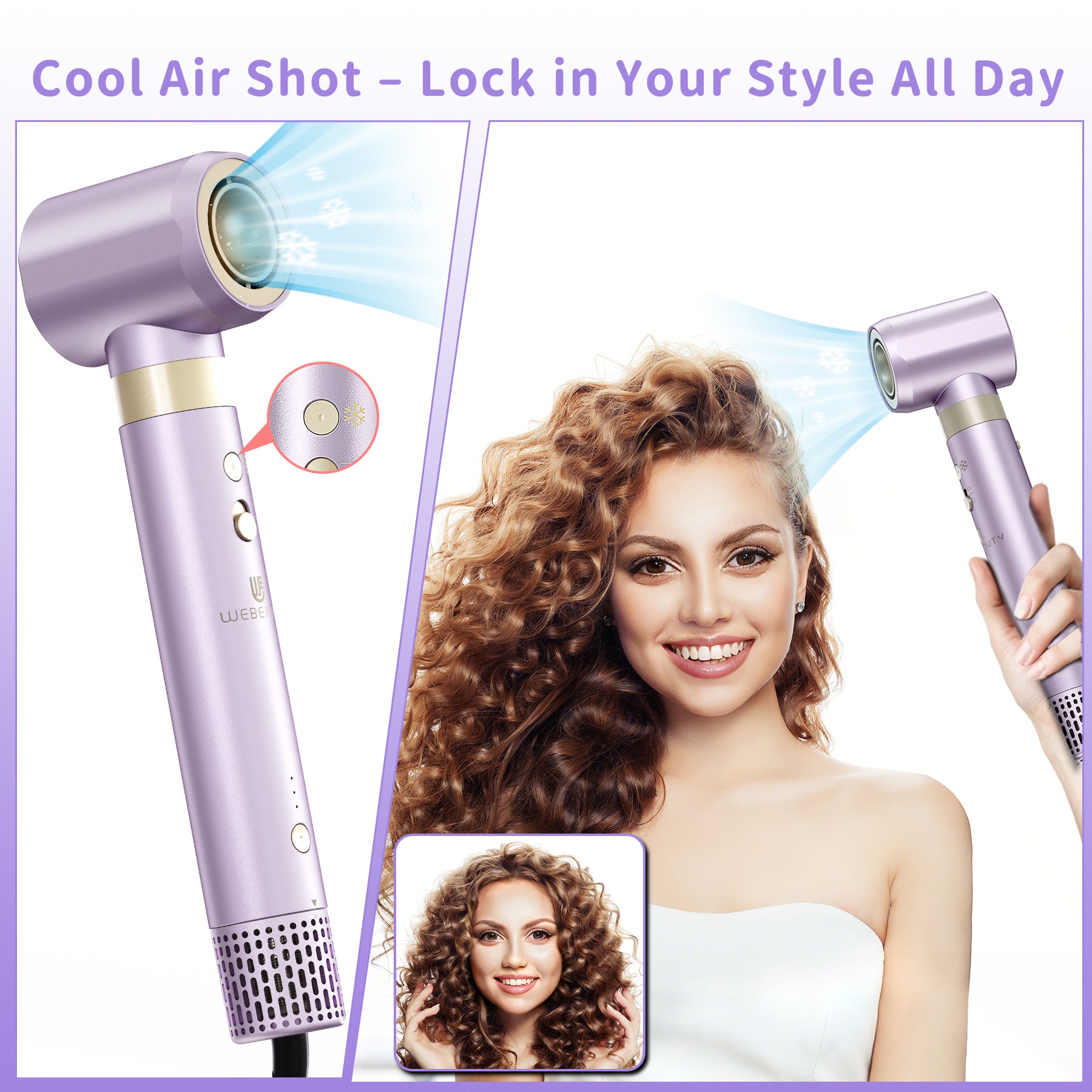 Hair Dryer Brush 8-in-1 Dual Voltage Hot Air Styler