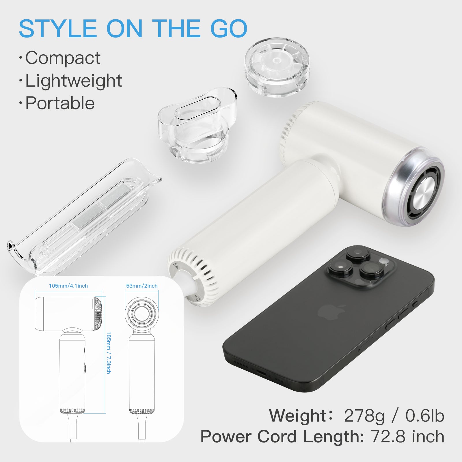 Webeauty Mini Hair Dryer (White)