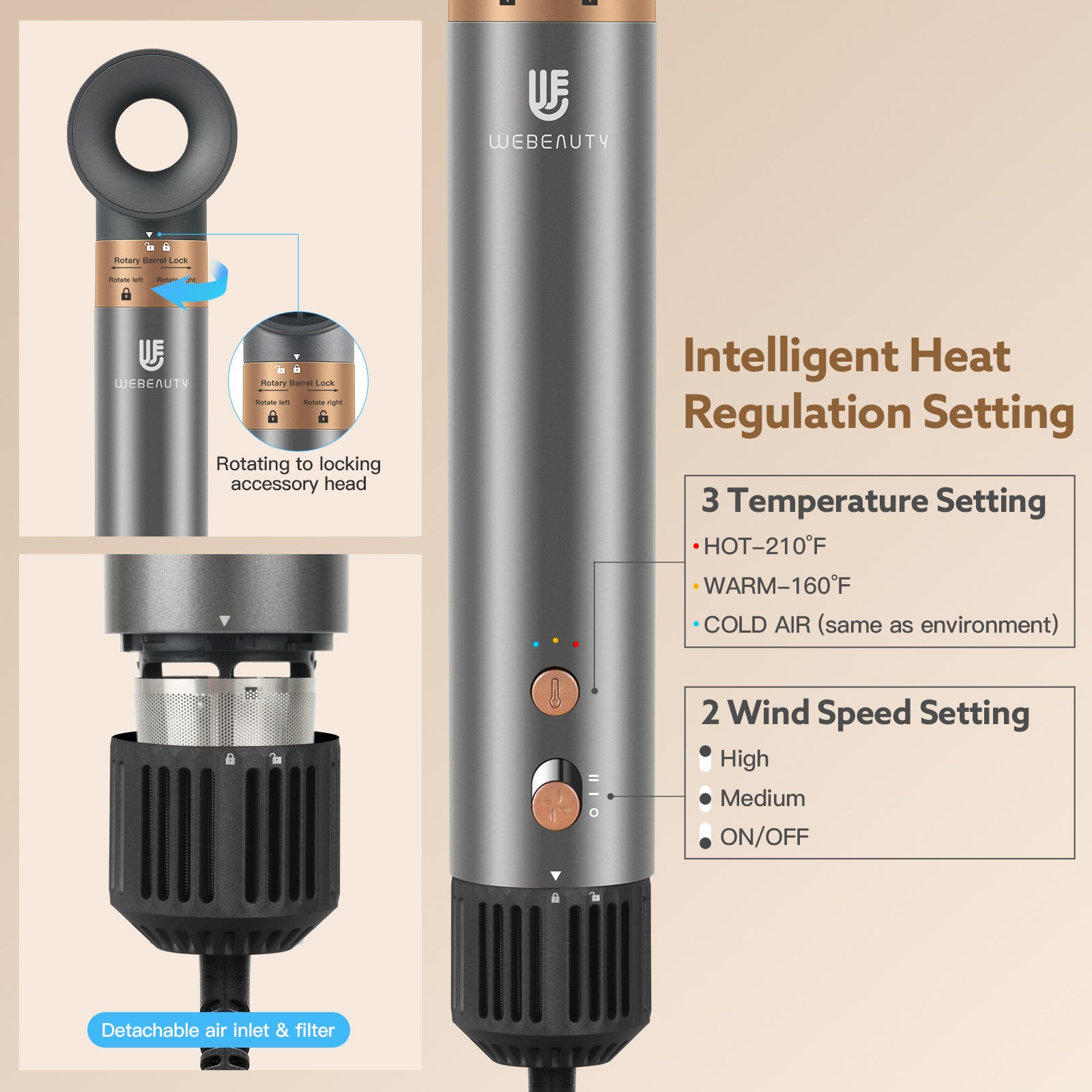 Webeauty Hype-Air(5 en 1) Champán