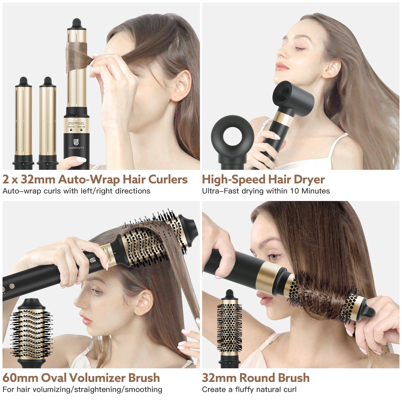 Webeauty Hype-Air 5 in 1 Black-Gold