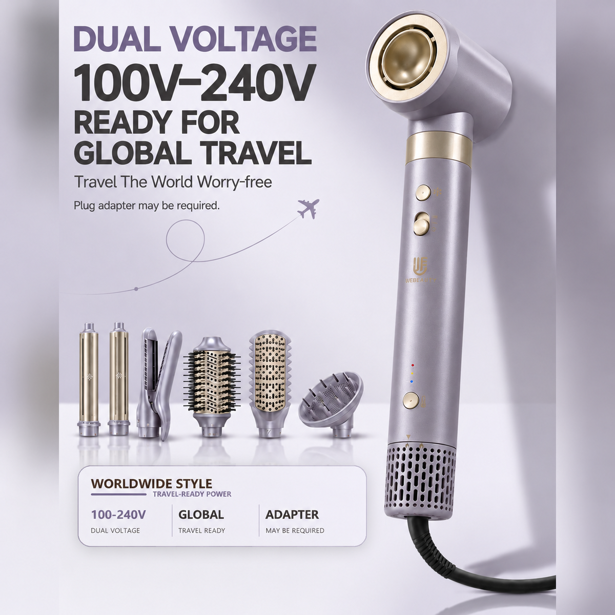 Hype Air Styler – Hot Air Brush & Volumizing Dryer (Dual Voltage)