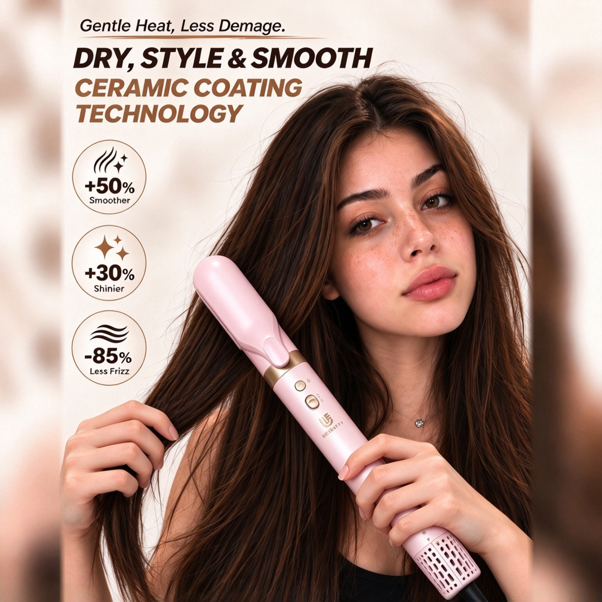 Hype Air Styler – Hot Air Brush & Volumizing Dryer (Dual Voltage)