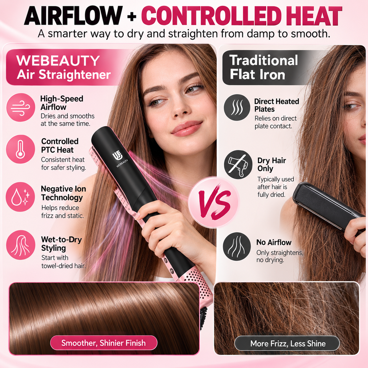AirStraight 2-in-1 Wet-to-Dry Hair Straightener & Dryer