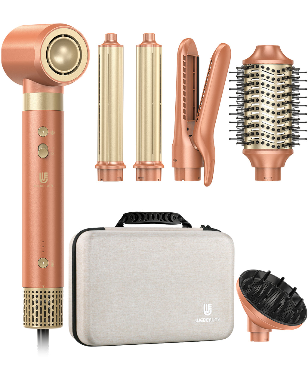 Webeauty Hype Air 6 dual voltage hair dryer brush with attachments