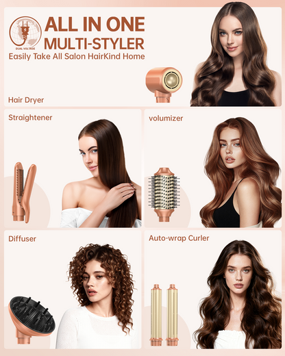 [Dual Voltage] webeauty 6 in 1 Hot Air Styler