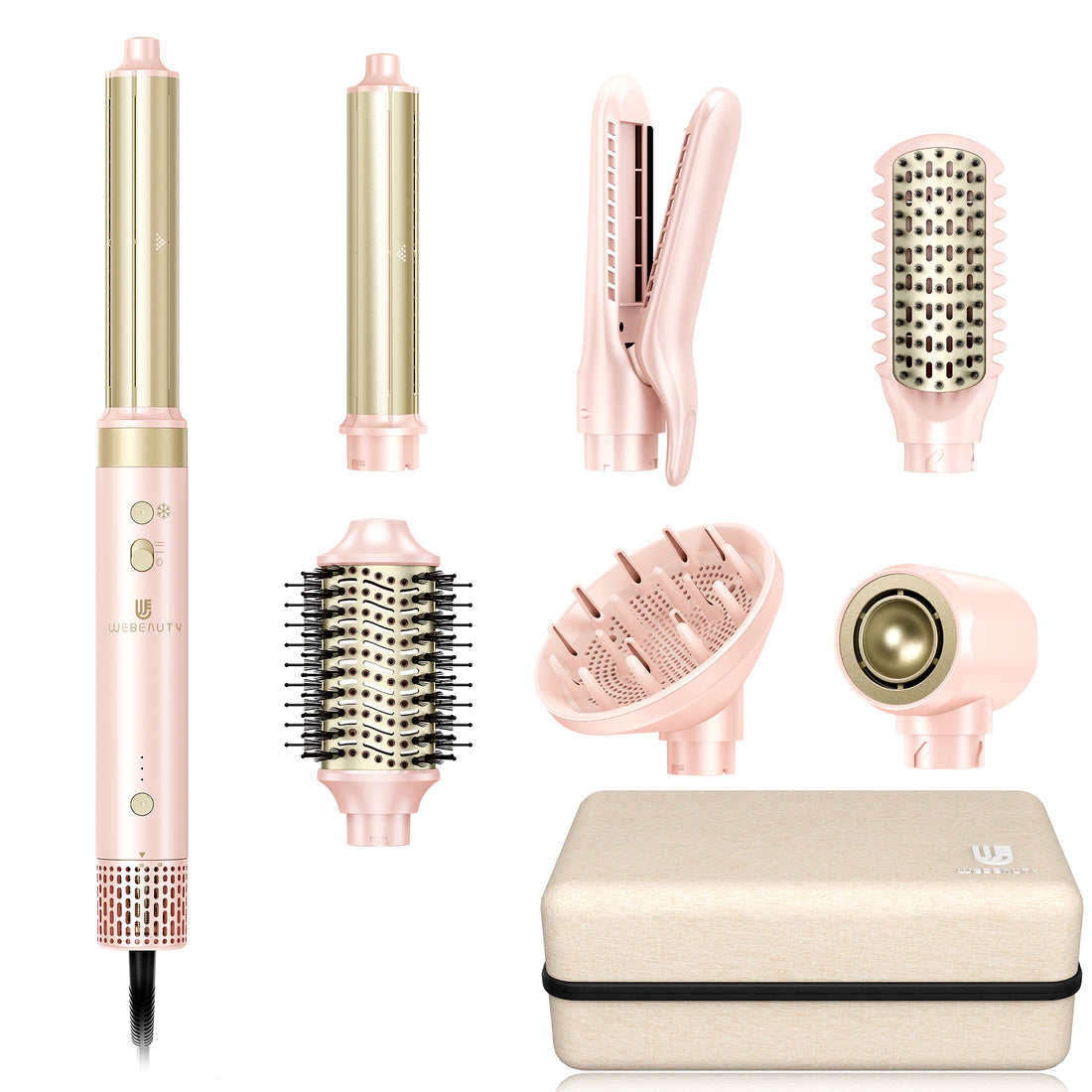 Hair Dryer Brush 8-in-1 Dual Voltage Hot Air Styler