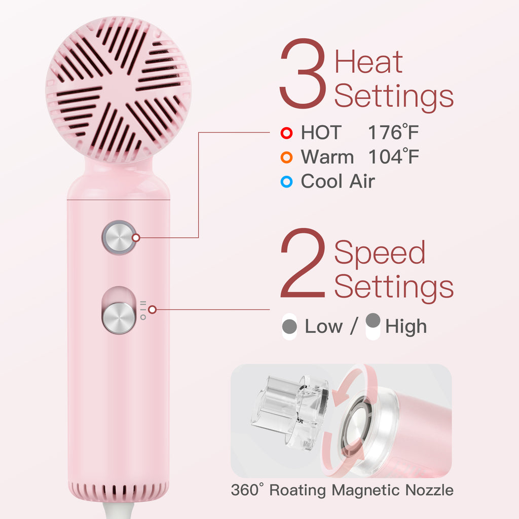 Mini secador de pelo Webeauty (rosa)