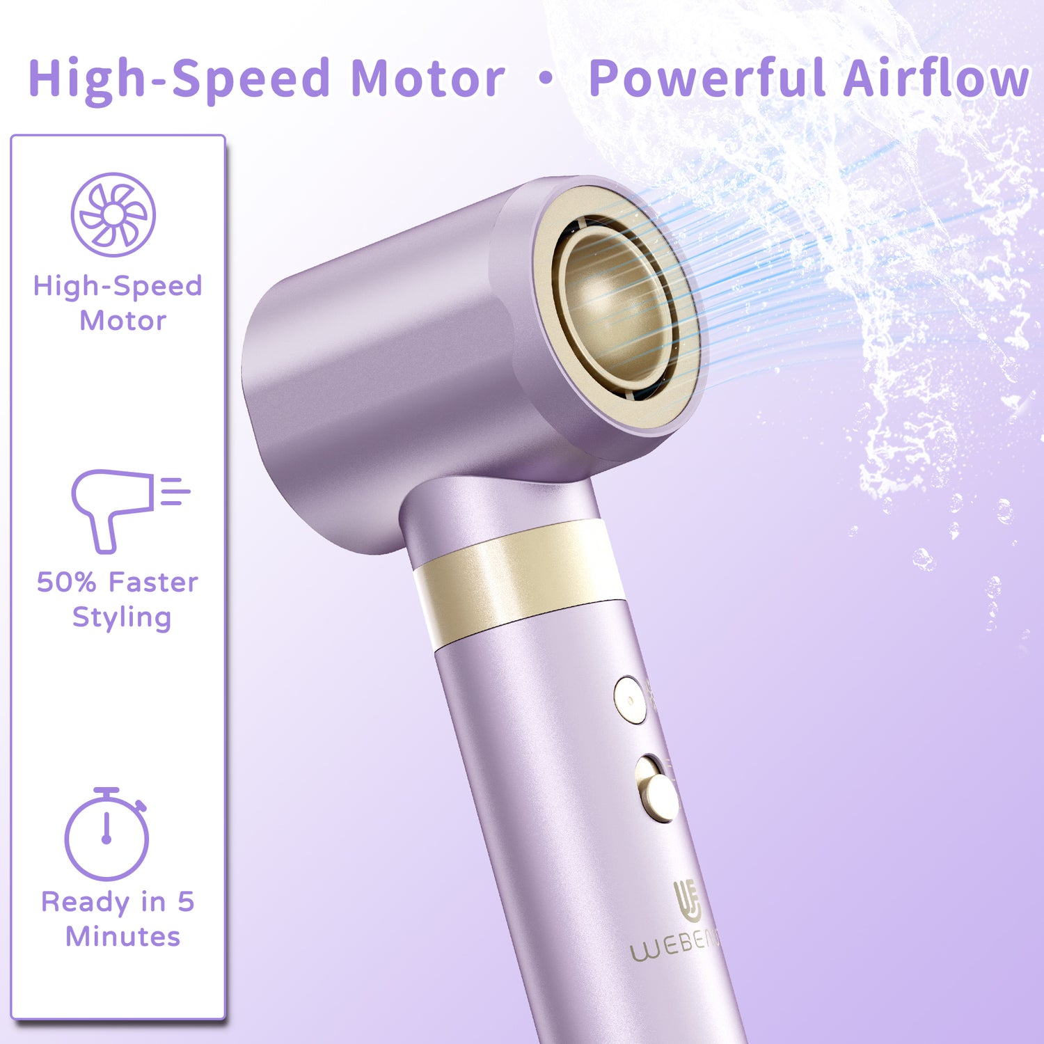 Hair Dryer Brush 8-in-1 Dual Voltage Hot Air Styler