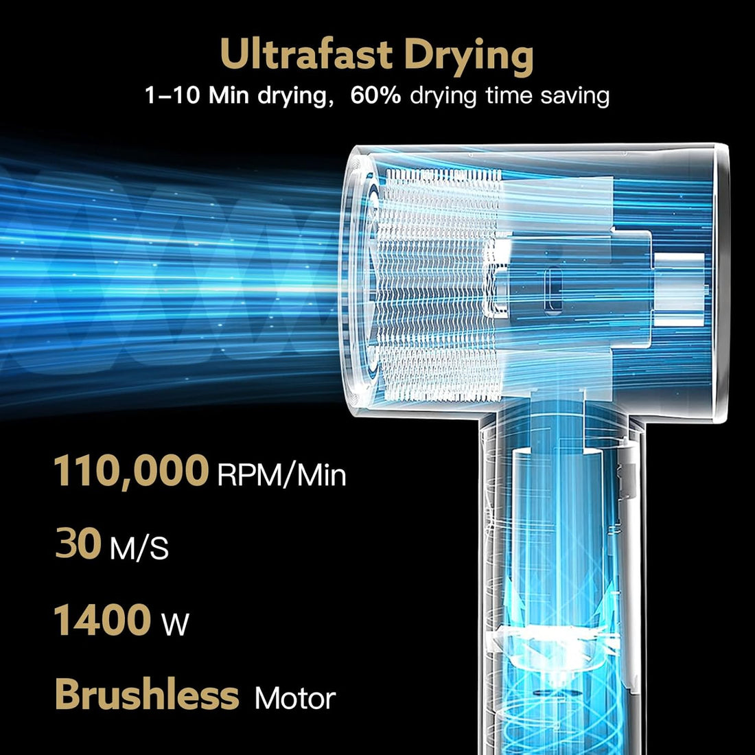 Webeauty Hype-Air 5 in 1 Black-Gold