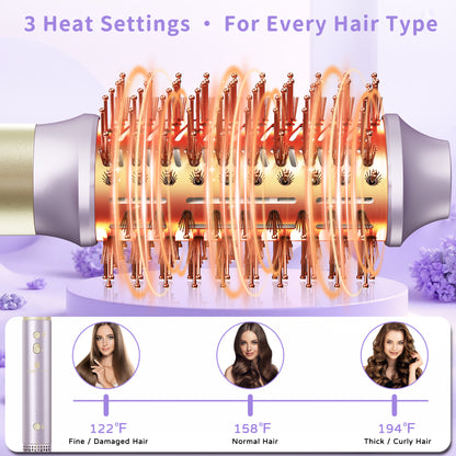 Hair Dryer Brush 8-in-1 Dual Voltage Hot Air Styler
