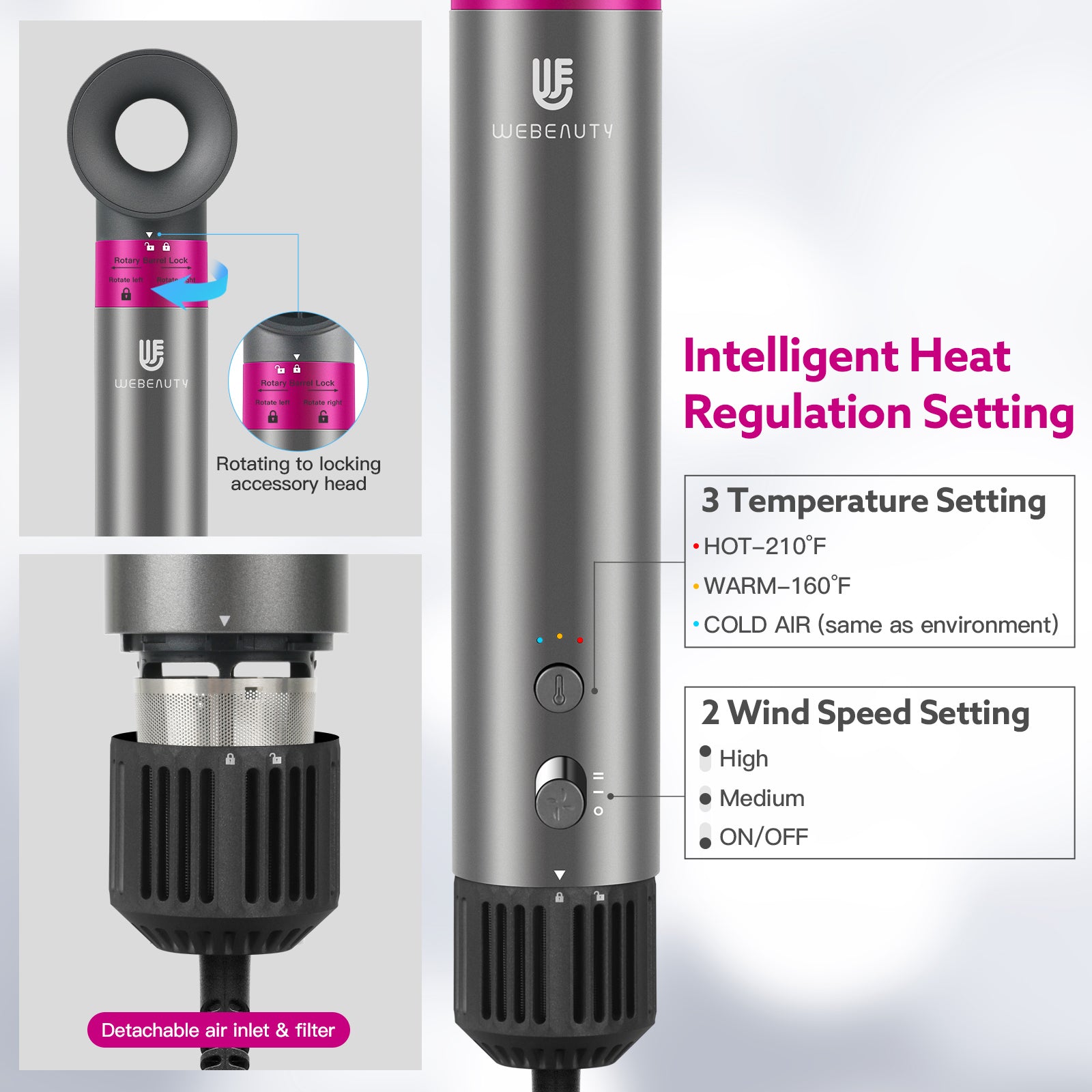 Webeauty Hype-Air 5 in 1 Fuchsia