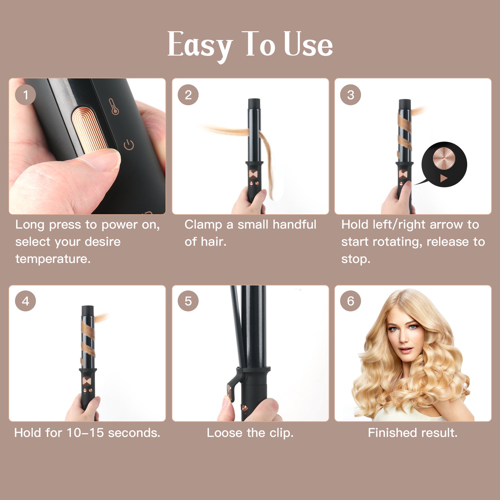 Self rolling curling on sale iron