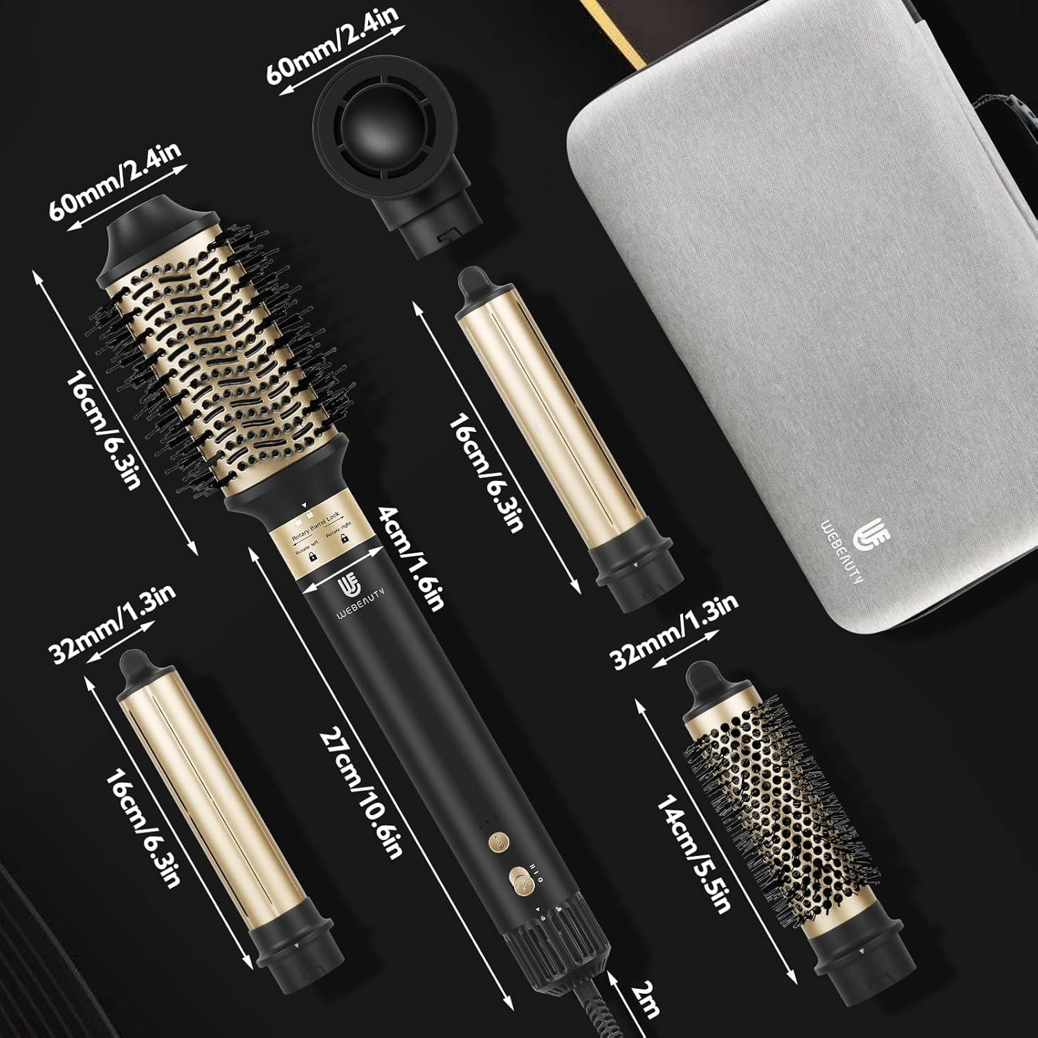 Webeauty Hype-Air 5 in 1 Black-Gold