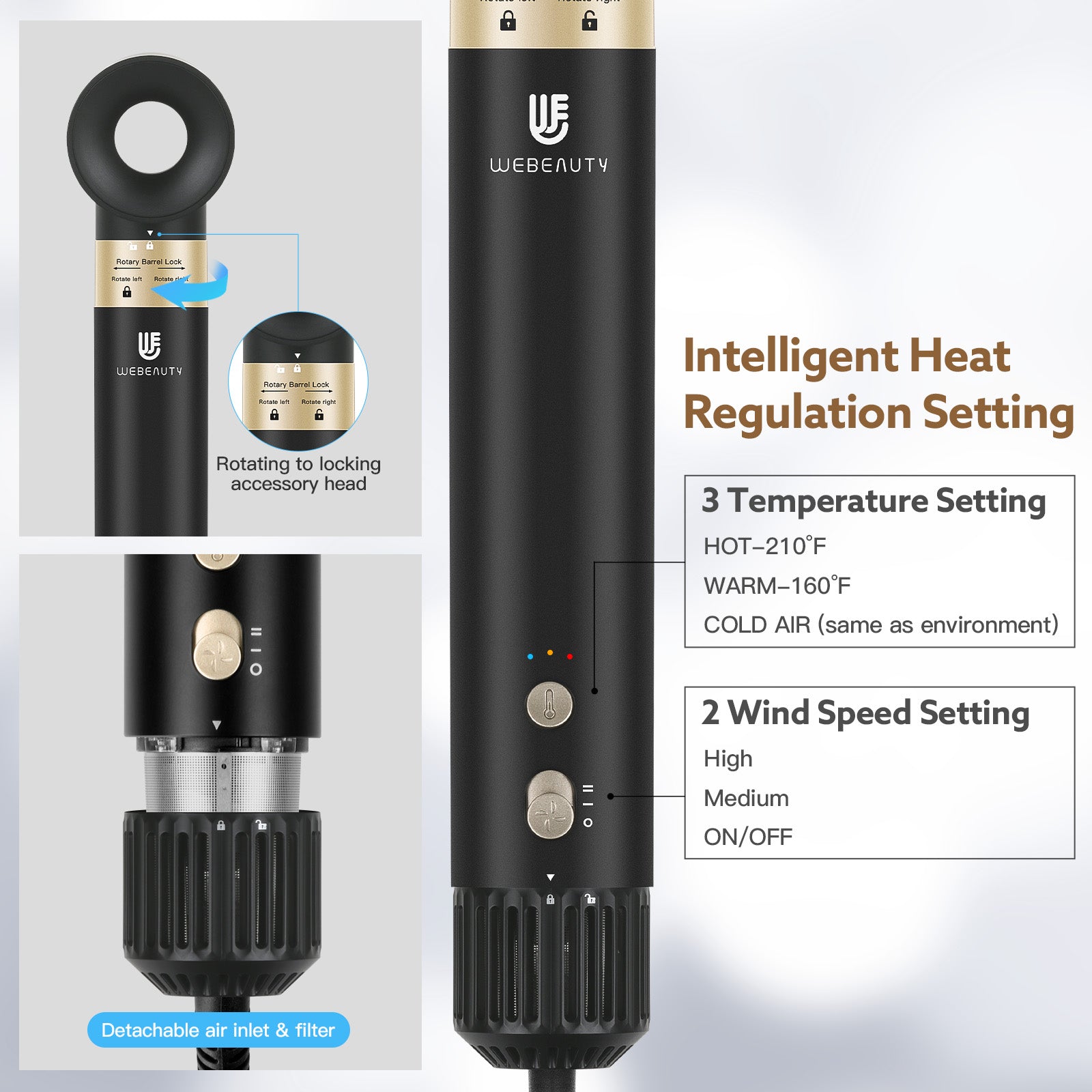 Webeauty Hype-Air 5 in 1 Black-Gold