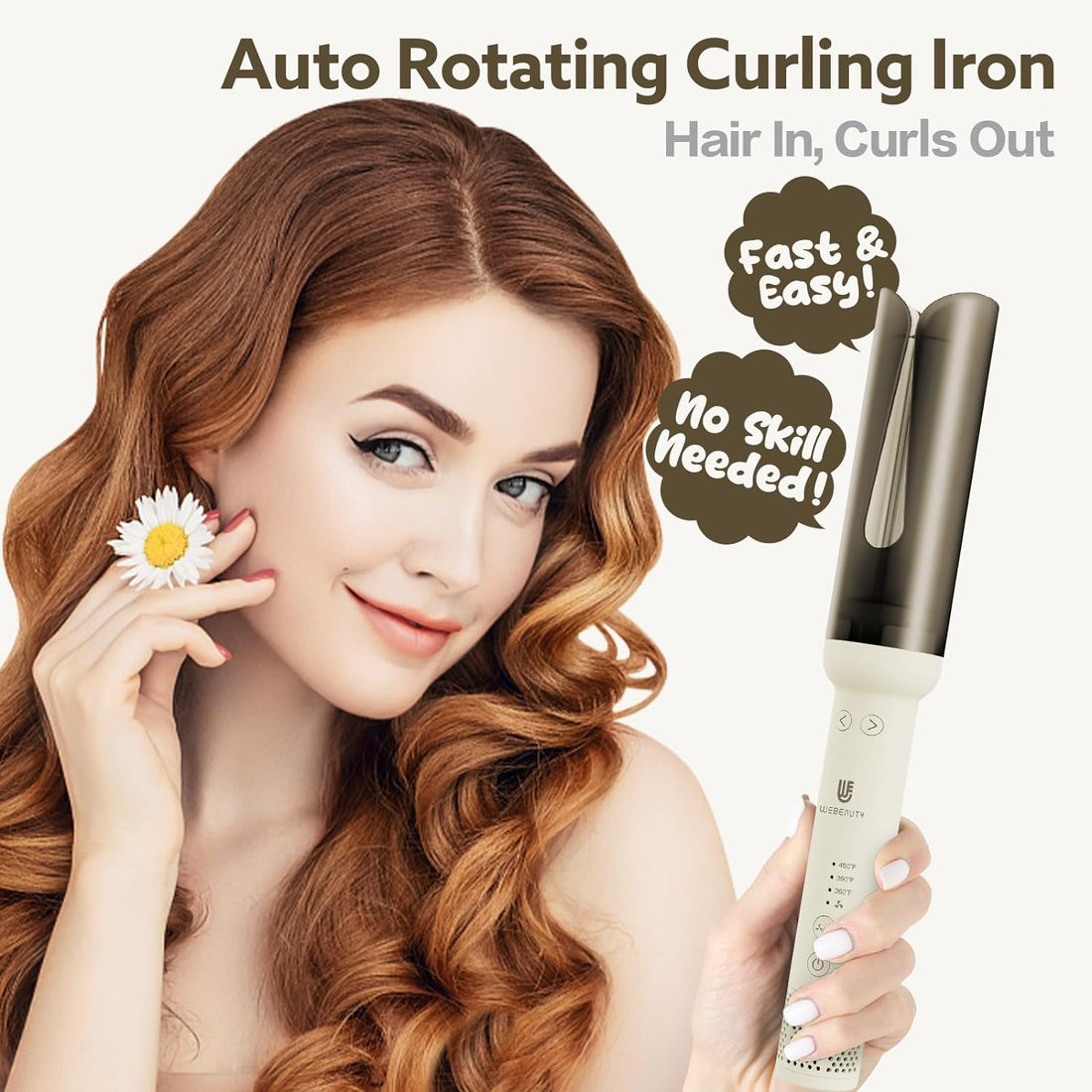 Webeauty Instant Heat Automatic Curling Wand